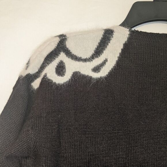 H & M Black and White Sweater or Tunic Top Sz 2 - Picture 4 of 9
